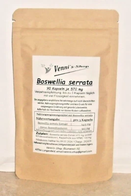 Boswellia serrata 90 Kapseln - Extrakt 10:1 - vegan | vennis-shop