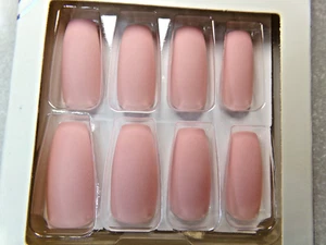 KISS Gel Fantasy  NAILS GLUE ON  Matte Pink Coffin LONG LENGTH - Picture 1 of 3