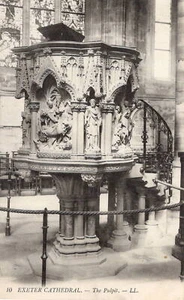 (av67) Postal Catedral de Exeter El púlpito - Devon Levy LL - Imagen 1 de 2