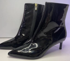 NEW Via Spiga 6M Baronne Pointed Toe Kitten Heel Black Booties Italian Leather - Picture 1 of 10