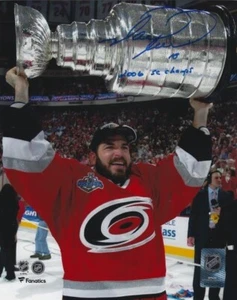 Signed 8x10 MARK RECCHI "2006 SC Champs" Carolina Hurricanes Photo Show Ticket - Picture 1 of 1