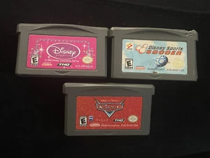 DISNEY Lot PRINCESS, Sports Soccer, Cars Nintendo Game Boy GBA Tested Working - Picture 1 of 2