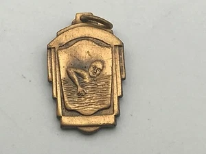 Boys Swimming Medley Relay Award Fob Charm Medal Pendant Vintage 2nd Place - Picture 1 of 5