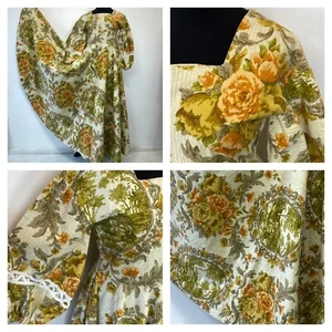 Cottagecore Kleid Gr. M Sweeping Rock Abschnitt Pavillon Bäume Blumen Print DS6 - Bild 1 von 11