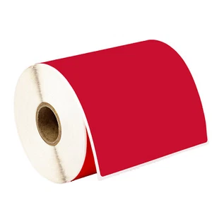 ZEBRA 4x6 COLOR (4" x 6") RED Direct Thermal Labels - 1" Core - (15) Rolls / 250 - Picture 1 of 8