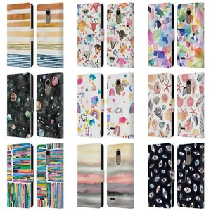 OFFICIAL NINOLA WATERCOLOR PATTERNS LEATHER BOOK WALLET CASE FOR LG PHONES 1 - Picture 1 of 7