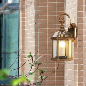 Garden Outdoor Wall Light Yard Outside Lamp Glass Wall Sconce Home Wall Lighting - Picture 1 of 8