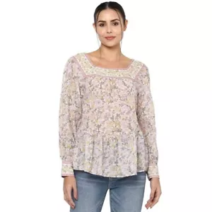 American Eagle Outfitters Floral Blouse Size M Pink Relaxed Summer Boho NWOT New - Picture 1 of 11