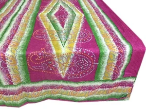 Vintage Indian Sari Art Silk Green Printed Fabric Craft Saree A11116 - Picture 1 of 12