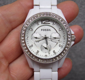 Women's FOSSIL "Riley" Gemmed Watch ES3252 w/ New Battery - Works Great!