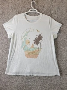 TORRID Classic Fit Vintage Beach Skull Triblend Jersey Tee T-shirt White 3 - Picture 1 of 5