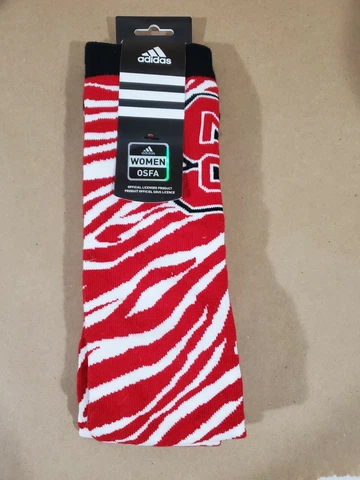 LZ Adidas Women's One Size NC State Wolfpack Tiger Stripe Socks Tall Stockings Cover