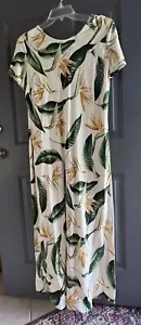 Abito Hilo Hattie The Hawaiian originale panna tropicale stampa hawaiana taglia M rayon - Foto 1 di 4