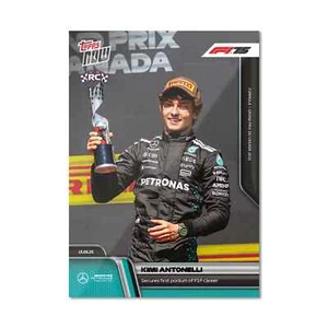 Kimi Antonelli RC 1er Podio GP de Canadá 2025 Fórmula 1 Topps AHORA Tarjeta 45 Preventa - Imagen 1 de 2