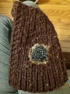 Candies Brown Floral Flower Ear Warmer Thick Knit Headband Headwrap Girl/Womens - Picture 1 of 1