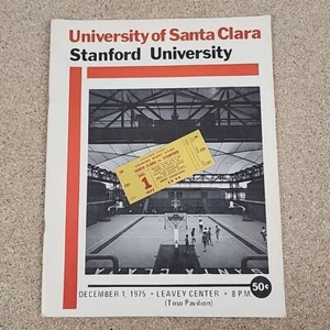 1975 Santa Clara vs. Stanford University Basketball Program And Ticket Stub - Picture 1 of 7