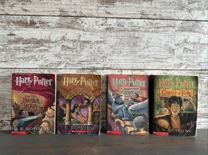 Harry Potter Softcover Book Books # 1 - 4 lot Scholastic Paperback - Picture 1 of 6