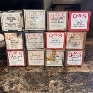 Lot of 12 Vintage QRS Player Piano Rolls (Lot 1) - Picture 1 of 14
