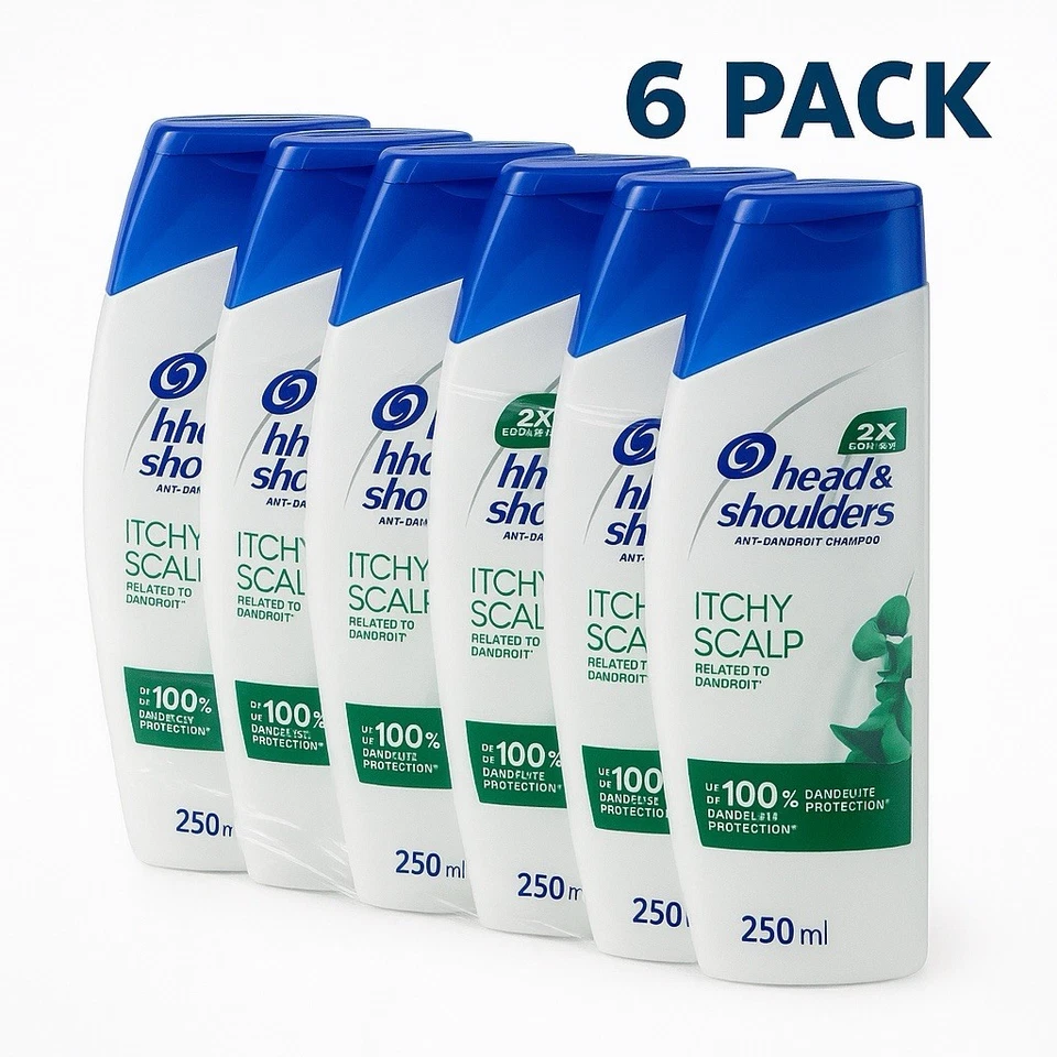 6 PACK Head & Shoulders Anti Dandruff Shampoo Itchy Scalp Care 400 ML Eucalyptus - Image 1 of 1