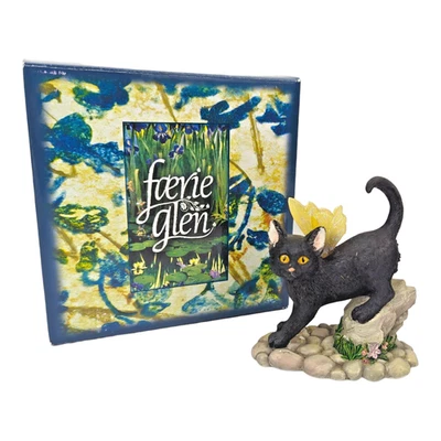 Faerie Glen Midnight Black Fairy Cat Figurine FGC6859 2009 Munro New in Box - Image 1 of 4