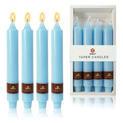 Paquete de 8 velas de pilar decoración del hogar velas cónicas sin perfume 9" velas de cena 10H Foto 1 de 4