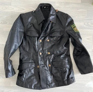 Original  LEDERJACKE   Polizei Bayern  -  Größe  48  -  Fa. Erlmeier  -  schwarz - Bild 1 von 6