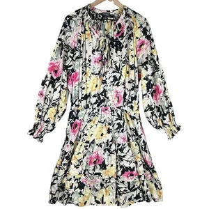 Abito donna Lauren Ralph Lauren 18 floreale nero etichetta cotone voile manica lunga - Foto 1 di 16