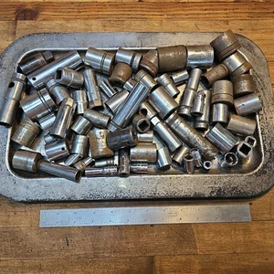 Mechaniker Steckschlüssel VINTAGE Werkzeuge 1/4 3/8 1/2 Antrieb Steckschlüssel Posten Sets • 15 Pfund ☆ USA - Bild 1 von 3