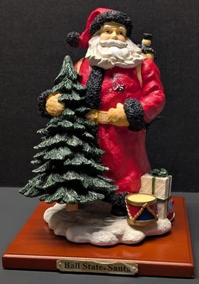 Boneco Ball State Collegiate Santa 2000 First In A Limited Series BSU com base 8" - Imagem 1 de 4