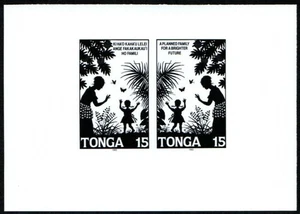 Tonga Stempel 832 - Mutter, Mädchen, Schmetterlinge - Bild 1 von 1