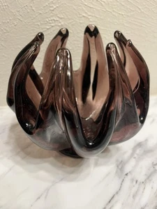 Art Glass Amethyst Candle Holder - Picture 1 of 5