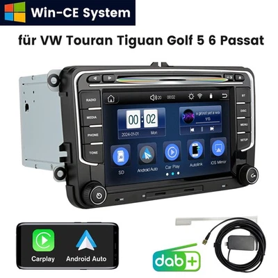 DVD für VW Golf 5 6 PLUS Touran Passat B6/B7 Tiguan DAB+ Autoradio CD Bluetooth - Bild 1 von 4