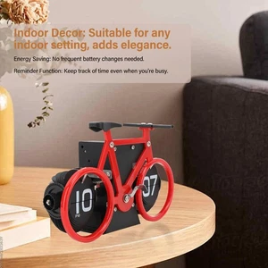 Vintage Flip Desk Clock Bike Form Retro Mechanical Battery Powered Gear - Bild 1 von 42