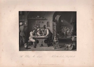 1850 IMPRESSION ~ LA TAVERNE DU VILLAGE ~ D. TENIERS - Bild 1 von 2