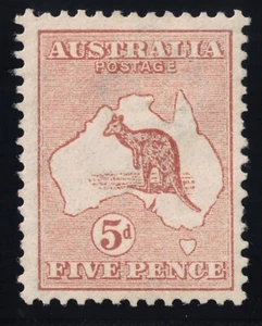 1913 Australien Scott 7 5p orange braun postfrisch MH Wmk 8 - Bild 1 von 2