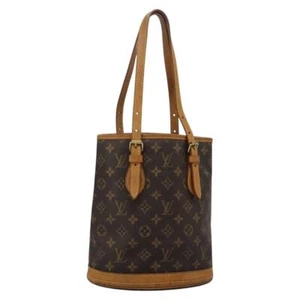 LOUIS VUITTON Monogram Bucket PM Shoulder Bag M42238 LV Auth am8092 - Imagen 1 de 22