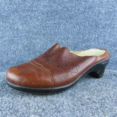 Zapatos de mula Aravon para mujer talla 8 extra anchos de cuero marrón sin cordones Foto 1 de 4