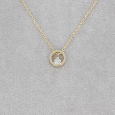 Wert 750 € Solitär Brillant Anhänger mit Kette (0,06 ct) 585 14 Karat Gelb Gold - Bild 1 von 4