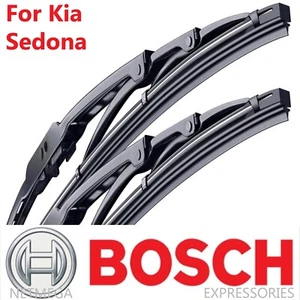 2x BOSCH Wiper Blades Set for Kia SEDONA (2006-2021) Direct Connect Pair, Front - Picture 1 of 3