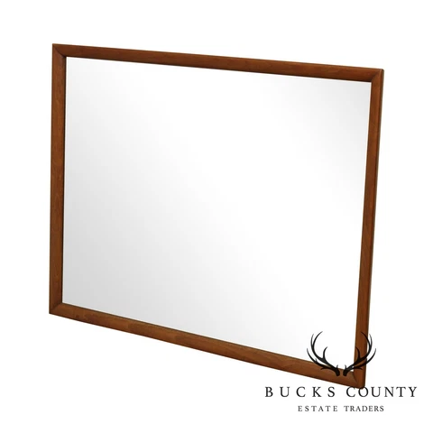 Kipp Stewart Mid Century Modern Walnut Frame Wall Mirror Cover