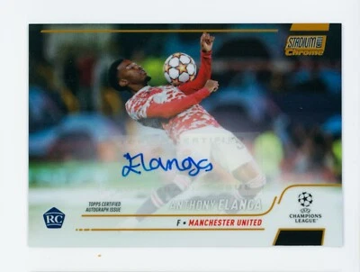 2021 Anthony Elanga Topps Stadium Club Chrome Gold Autographed Rookie Card 11/50 - Image 1 of 3