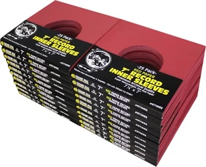 (500) 7" Record Inner Sleeves - Premium COLORED Red Paper 45rpm ARCHIVAL - Foto 1 di 6