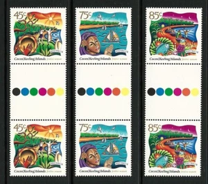 1997 Cocos Keeling - Festive Season 3 x Gutter Pairs MNH - Picture 1 of 2