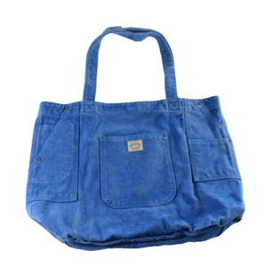 Polo Country Ralph Lauren Canvas Mens Women Tote Bag Washed Blue Pockets - Picture 1 of 8