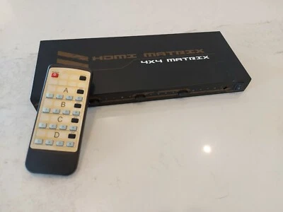 4x4 HDMI True Matrix Switch Splitter Selector Remote Control 3D 1080P 4-in 4-out - Image 1 of 3