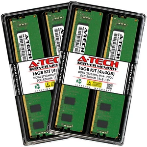 A-Tech 16GB 4x 4GB 1Rx8 PC4-17000R RDIMM DDR4 2133 MHz ECC REG Server Memory RAM - Picture 1 of 4