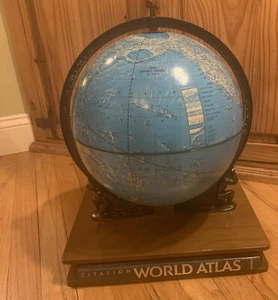George F Cram Enviro 12" Globe on Atlas Shoulders Wood Stand Hammond Atlas 1987 - Picture 1 of 12