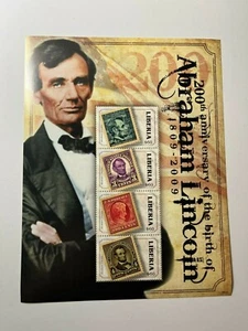 2009 LIBERIA ABRAHAM LINCOLN BRIEFMARKENBOGEN 200TH ANNIVERSARY PRESIDENT LOC 17 - Bild 1 von 2