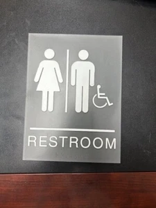 Selbstklebendes ADA Blindenschrift Unisex Behinderten Toilettenschild für Unternehmen, 8,5" x 6" - Bild 1 von 2