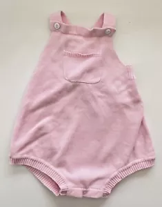 Lullaby Set Girl's Pink Romper Bubble Sweater Fabric Crisscross Strap Size 24M - Picture 1 of 6